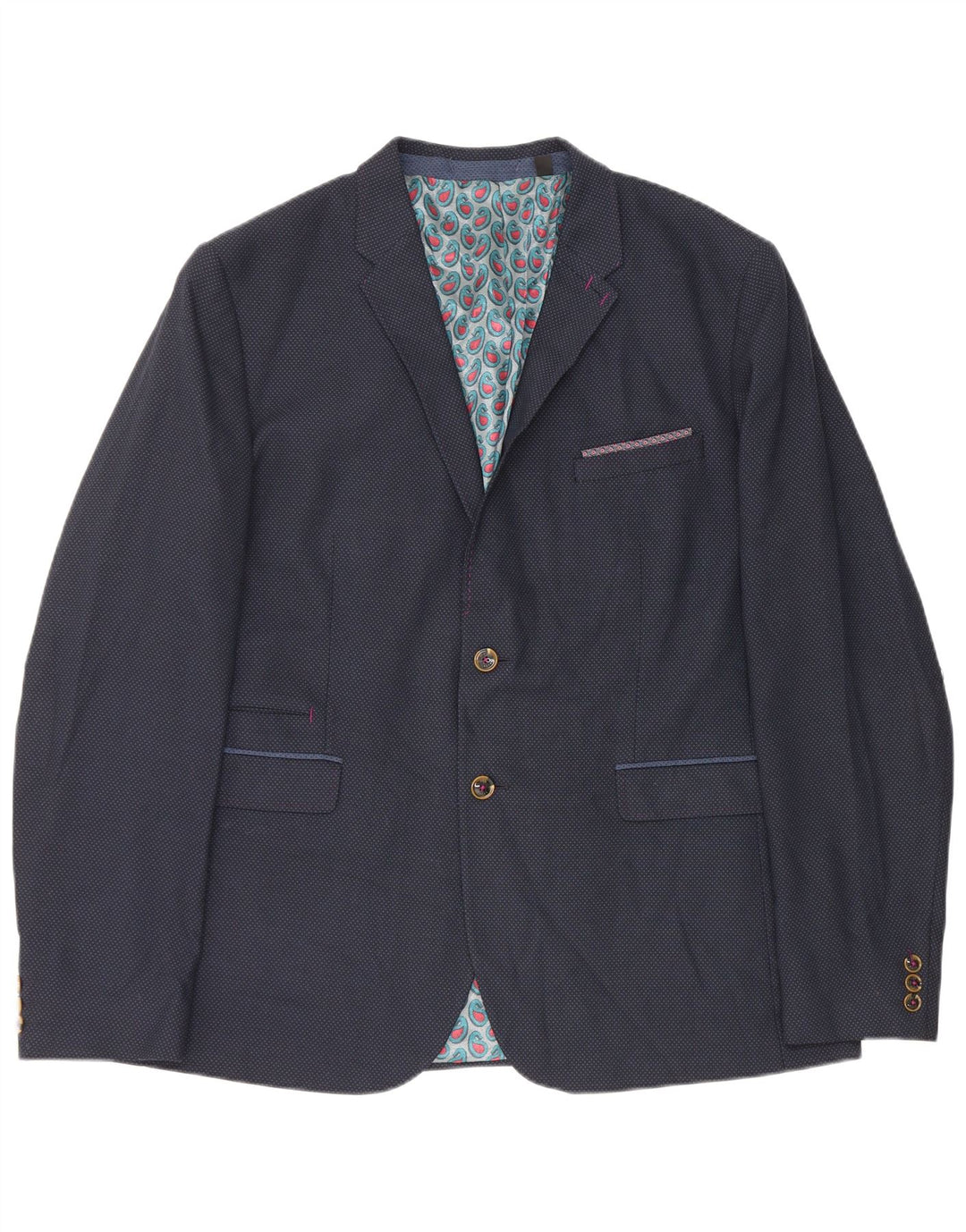 Ted Baker Veste blazer à 2 boutons pour homme Taille 7 3XL Bleu marine Polyester