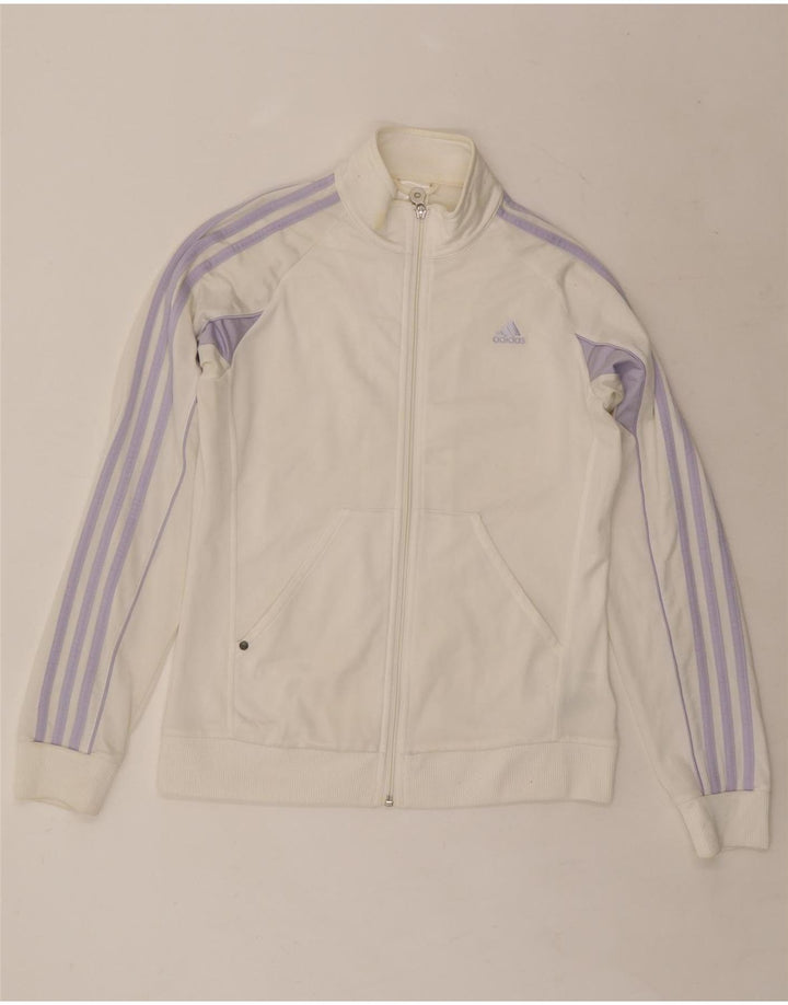 ADIDAS Veste de survêtement pour femme UK 16 Large Off White Polyester