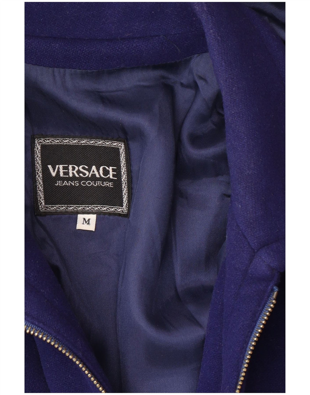 VERSACE Duffle-coat à capuche pour homme UK 38 Bleu moyen Laine Designer