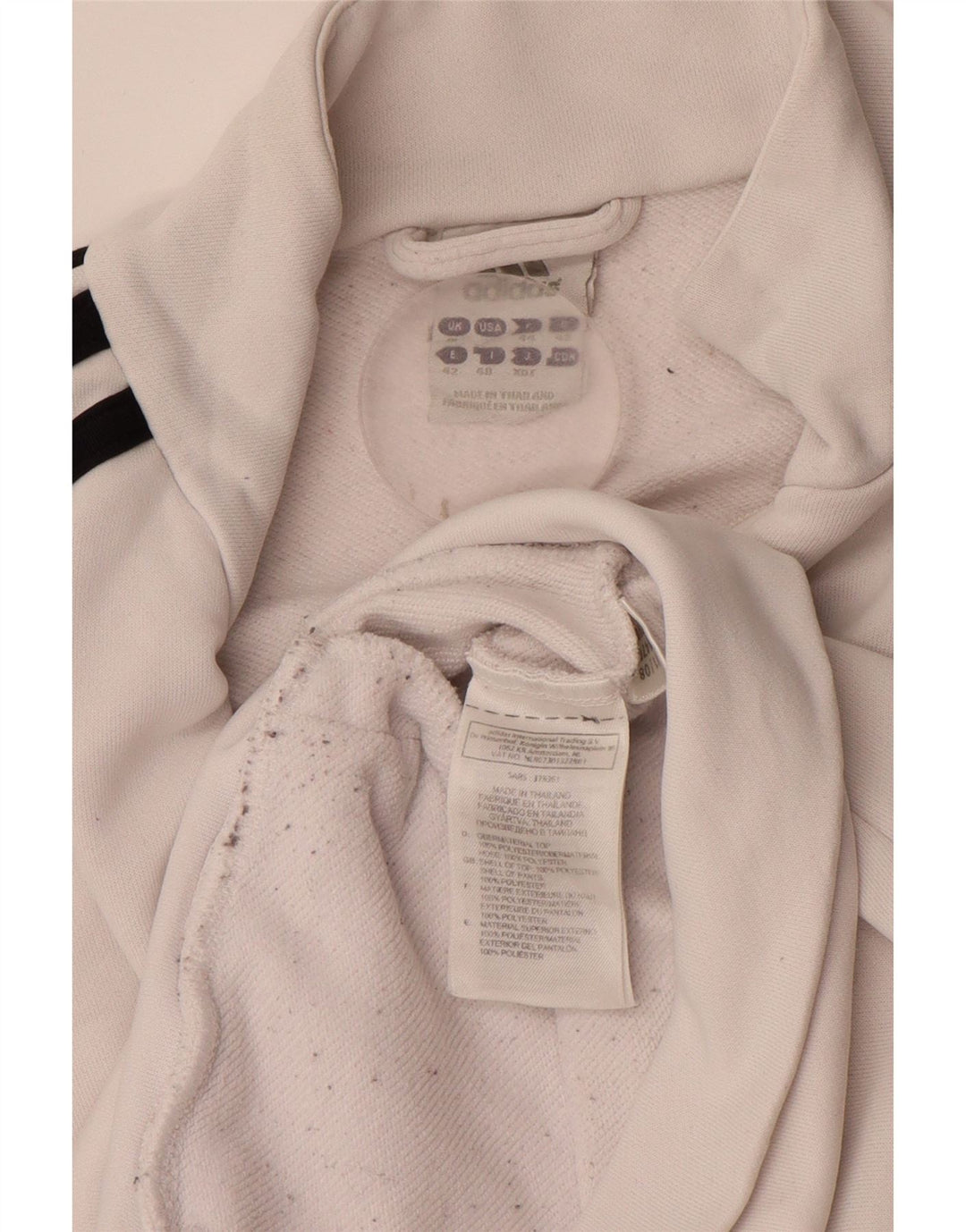 ADIDAS Veste de survêtement pour femme UK 16 Large Blanc Polyester