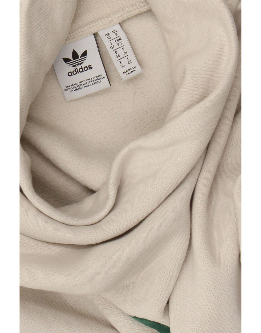 Adidas Sweat-shirt surdimensionné graphique pour femme UK 10 Petit Blanc cassé