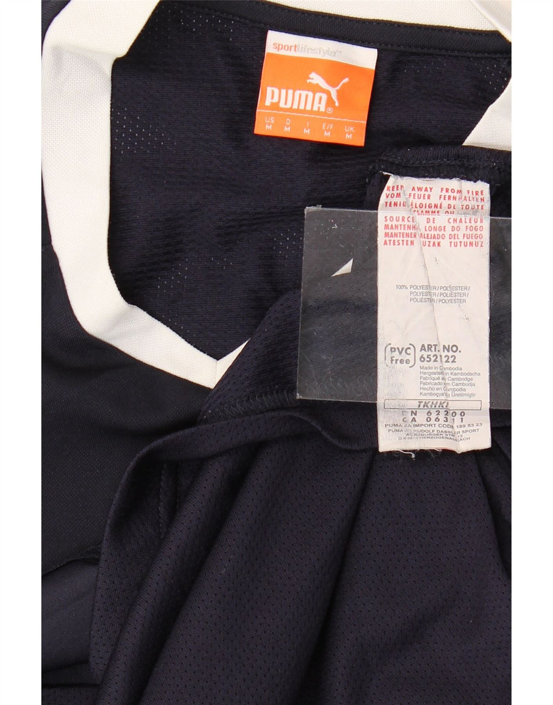 PUMA T-Shirt Graphique Homme Bleu Marine Moyen Polyester Colorblock