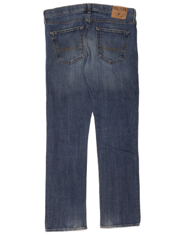 Hollister Jean Slim Droit Homme W34 L32 Bleu Coton