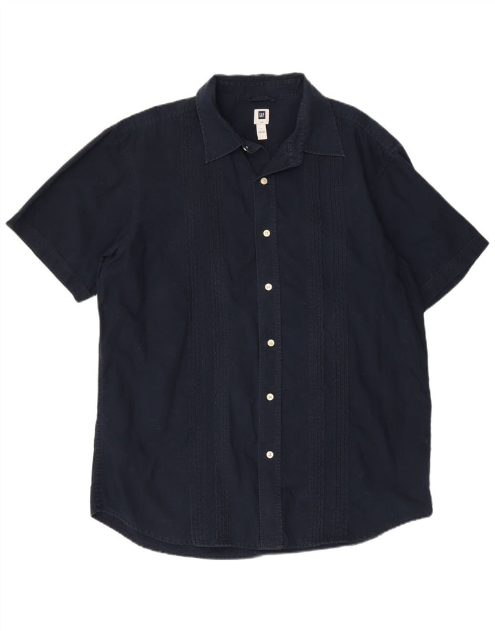 Gap Chemise à Manches Courtes Homme Large Bleu Marine Coton