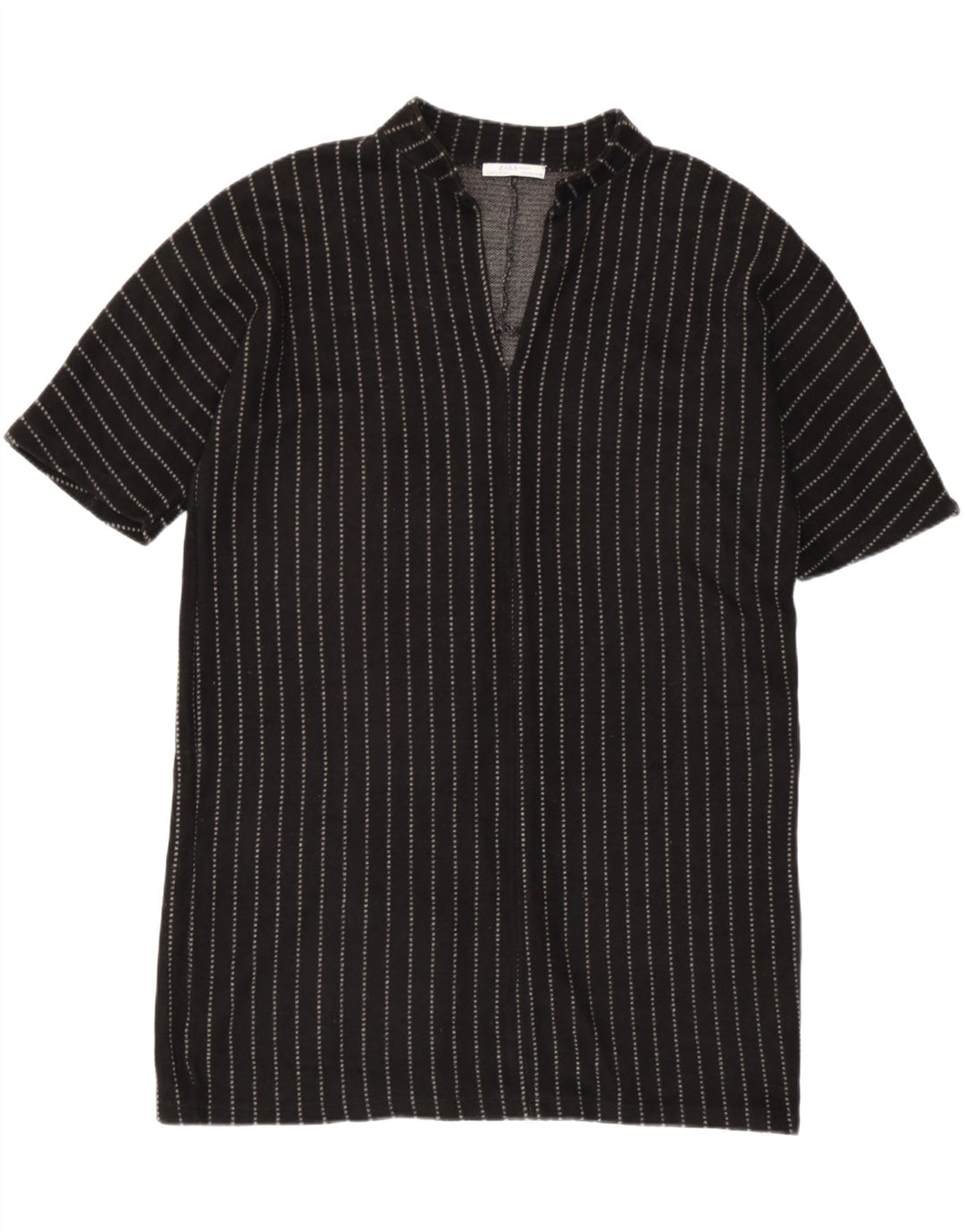 Zara Robe droite surdimensionnée pour femme UK 14 Acrylique rayé noir moyen