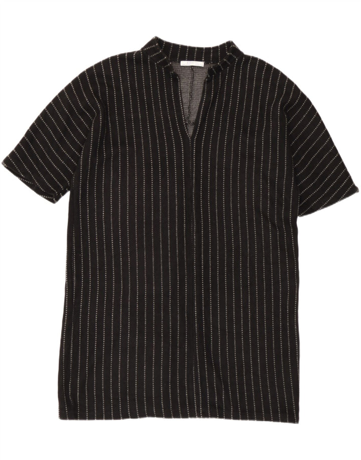 Zara Robe droite surdimensionnée pour femme UK 14 Acrylique rayé noir moyen