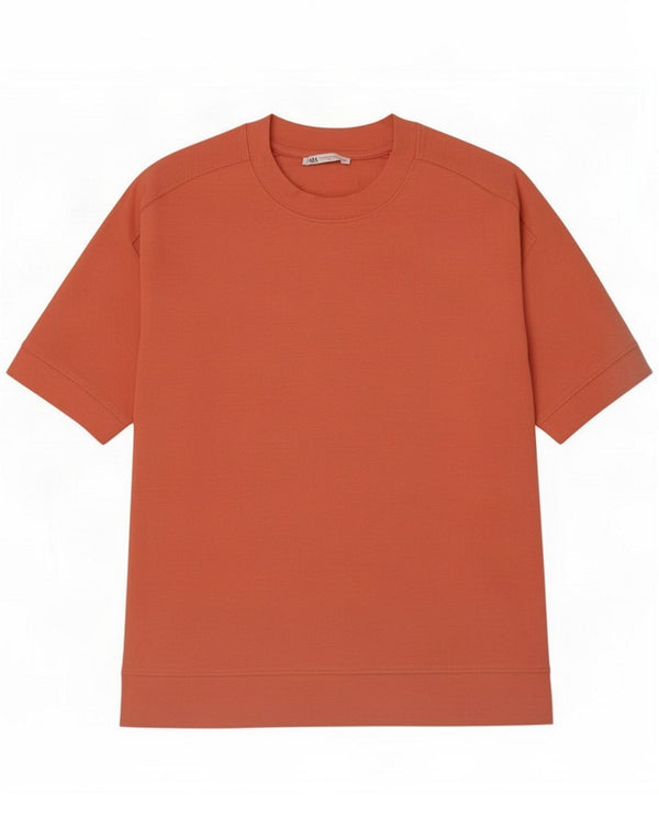 Zara Homme T-Shirt Top Rouge Moyen Coton