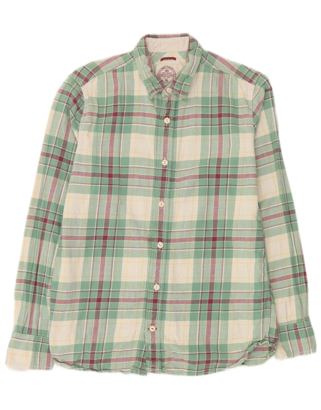 Fat Face Chemise en flanelle pour homme Petit coton à carreaux vert
