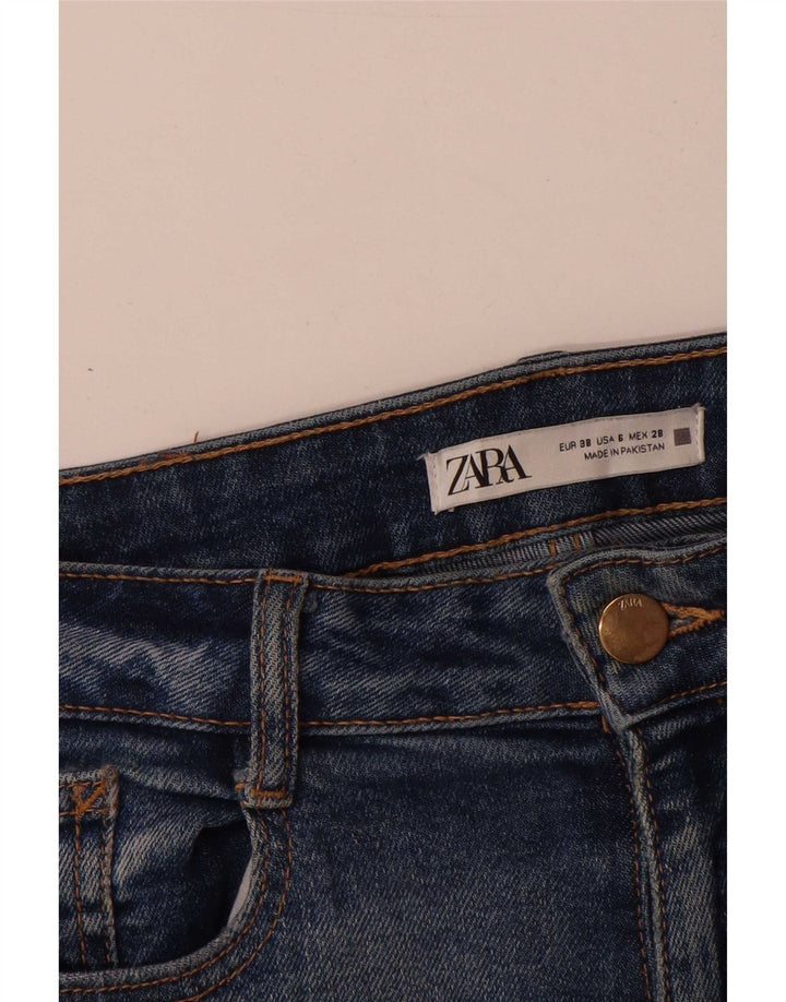 Zara Jean évasé pour femme EU 38 Small W28 L34 Bleu Coton