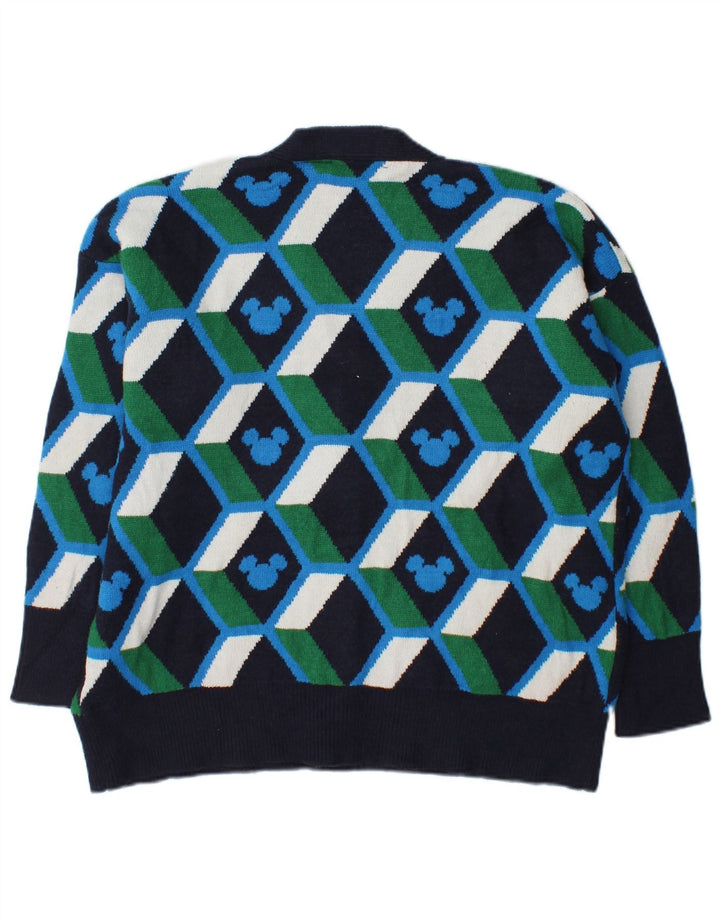 Zara Cardigan surdimensionné pour femme UK 10 Petit motif géométrique multicolore