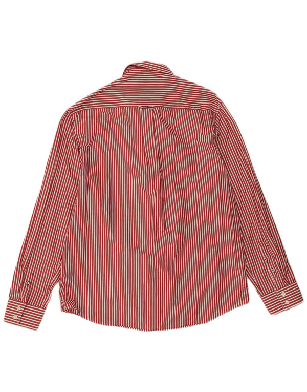 Crew Clothing Chemise coupe classique pour homme 2XL en coton à fines rayures rouges