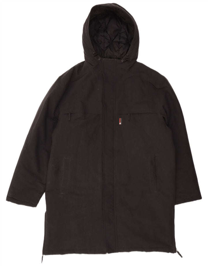 Champion Manteau rembourré à capuche pour homme UK 40 Large Noir Polyamide