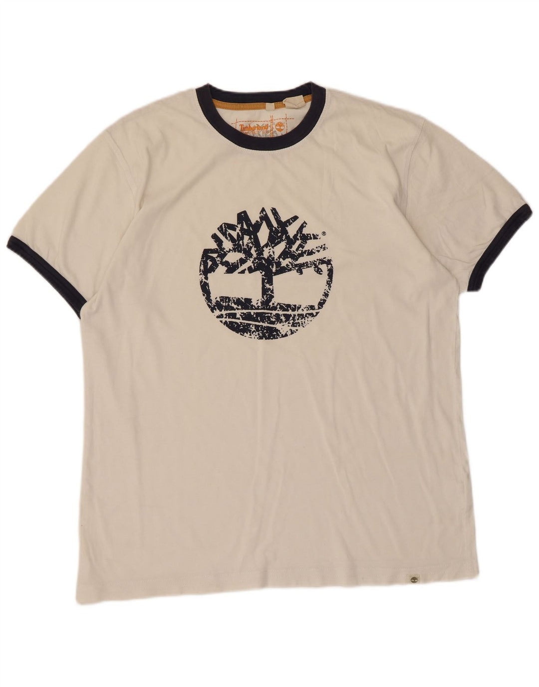 Timberland T-Shirt Graphique Top XL Homme Blanc Cassé Coton