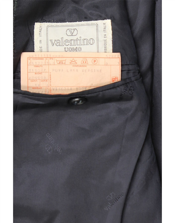 Valentino Veste Blazer 2 Boutons Homme IT 46 Petit Bleu Marine Rayé