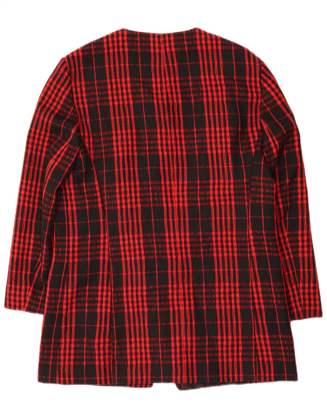 Gerry Weber Veste Blazer 7 Boutons Femme UK 12 Laine à Carreaux Rouge Moyen