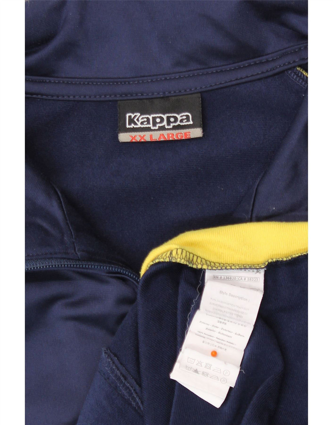 Kappa Veste de survêtement pour homme 2XL Bleu marine Colorblock Polyester