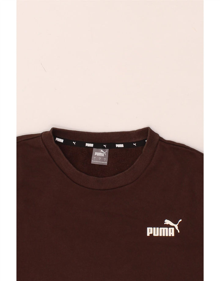 PUMA Womens Sweatshirt Jumper UK 16 Large Brown Cotton Vintage Puma and Second-Hand Puma from Messina Hembry 