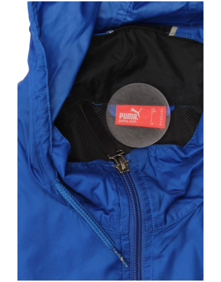 PUMA Veste de pluie à capuche pour homme UK 38 Bleu moyen Colourblock