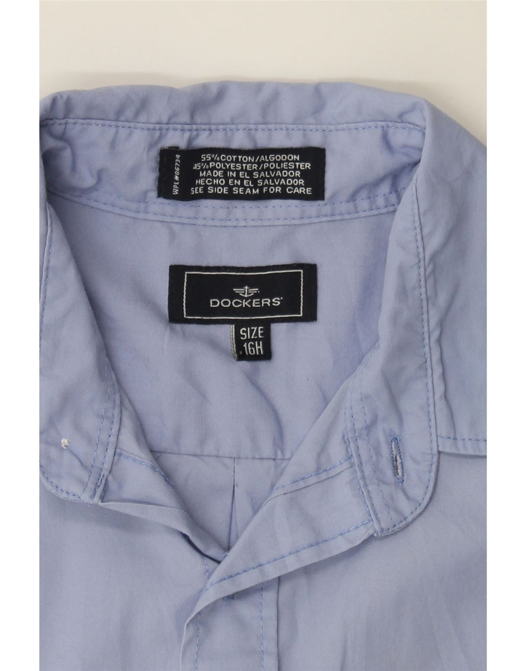 DOCKERS Boys Shirt 15-16 Years Blue Cotton Vintage Dockers and Second-Hand Dockers from Messina Hembry 