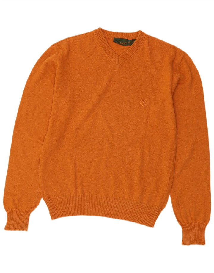 TIMBERLAND Pull Col V Homme Petite Laine Orange