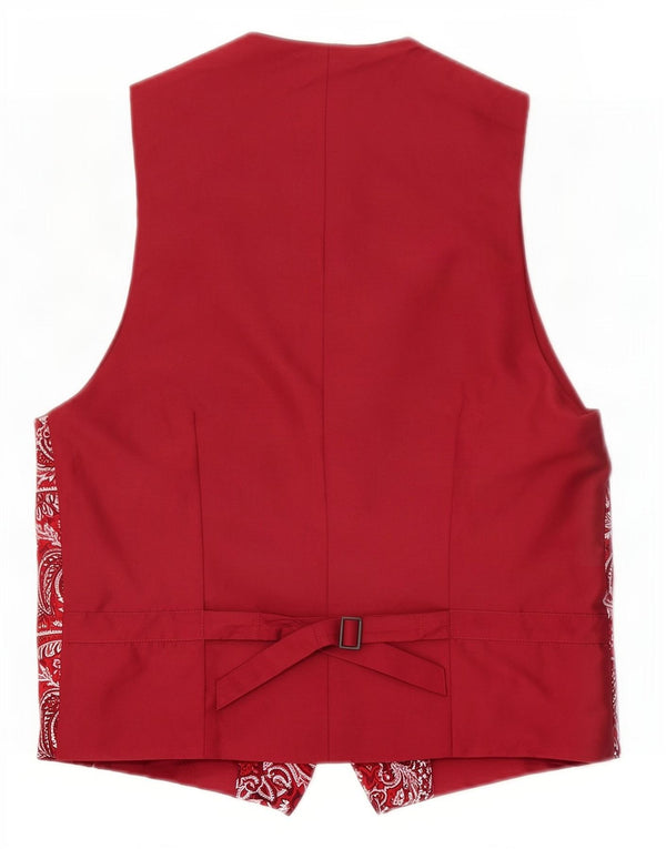 Gilet homme vintage Petite soie Paisley rouge