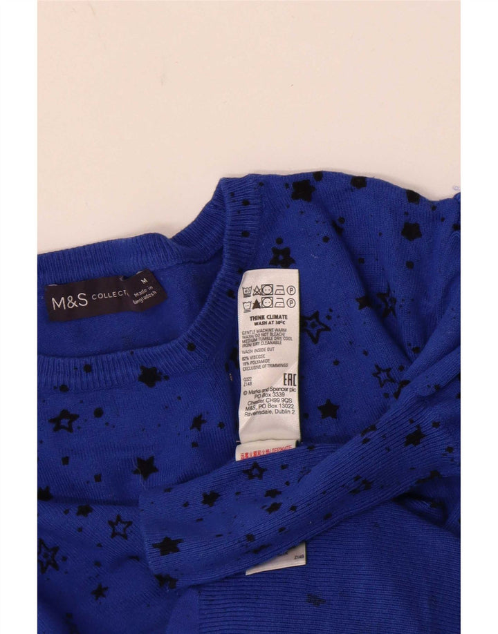 Marks & Spencer Pull à col bateau à motif abstrait pour femme UK 14 Medi