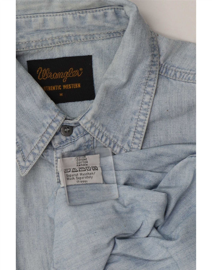 Wrangler Chemise en Jean Homme Bleu Moyen Coton