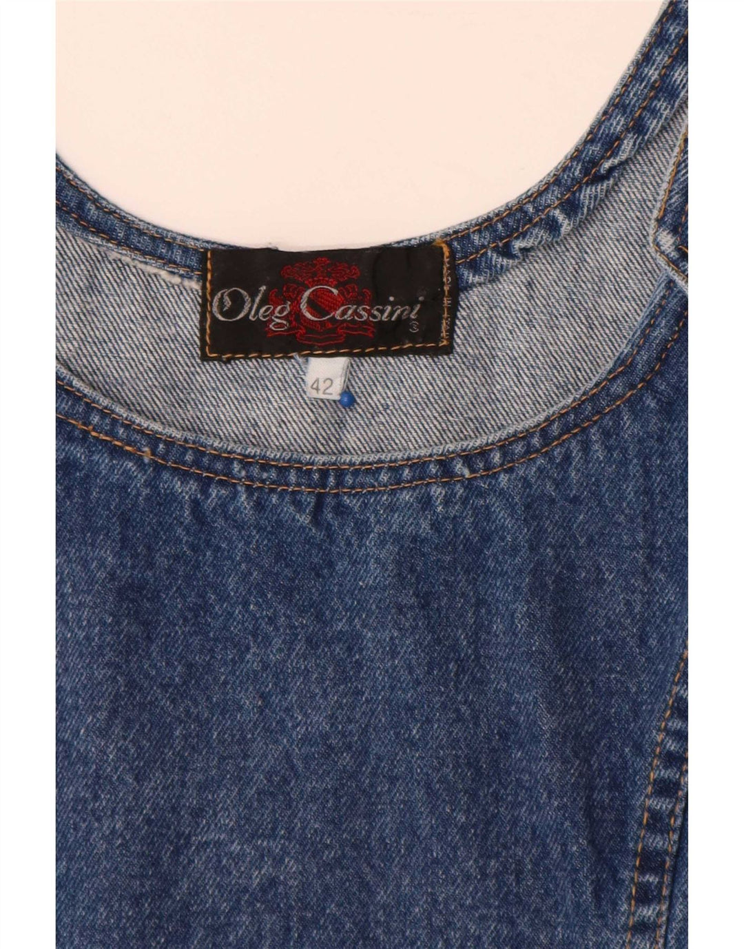 Oleg Cassini Robe en jean sans manches pour femme IT 42 Bleu moyen