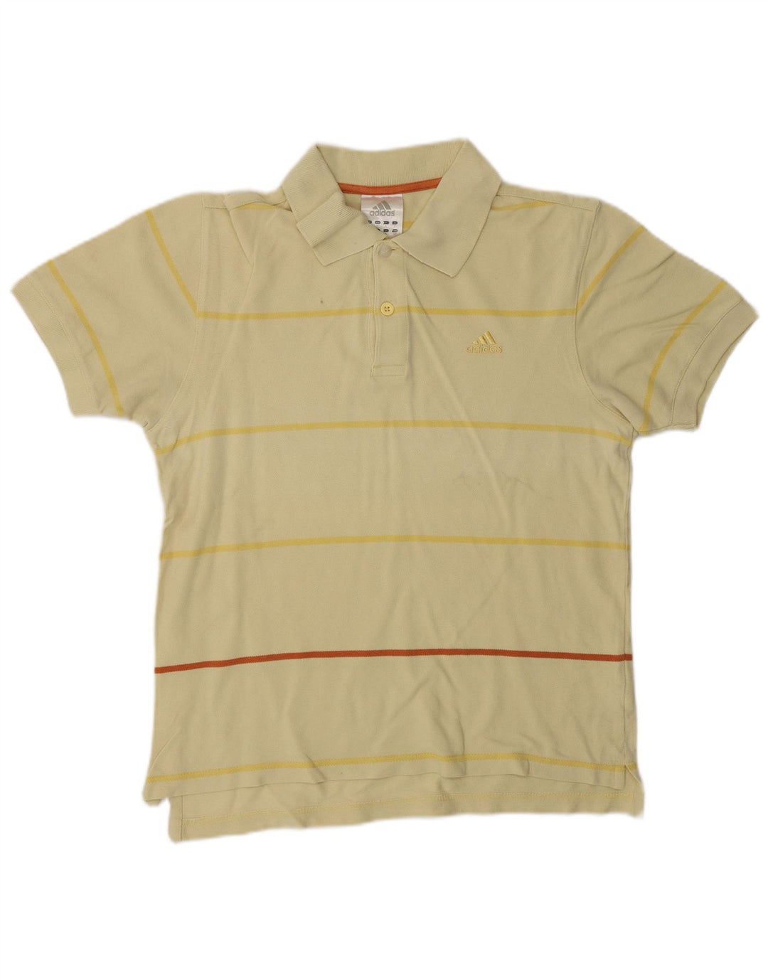 Adidas Polo Homme Petit Coton Rayé Jaune