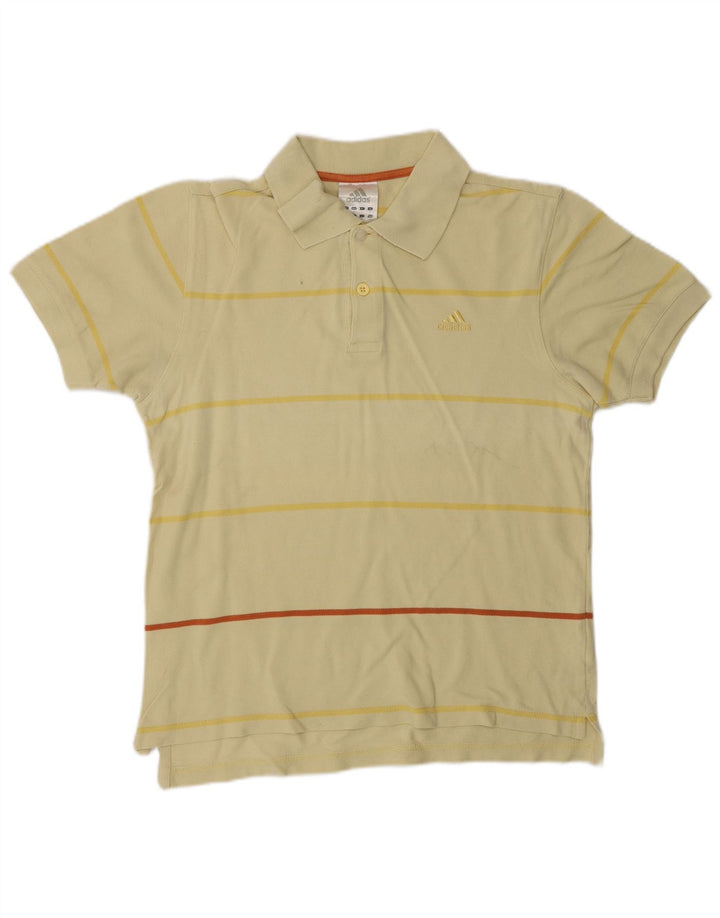 Adidas Polo Homme Petit Coton Rayé Jaune