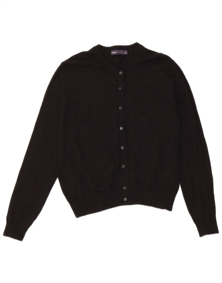 Marks & Spencer Pull cardigan court pour femme UK 14 Viscose noir moyen
