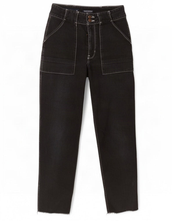 Hollister Jean droit Mom pour femme US 5 Medium W27 L27 Noir