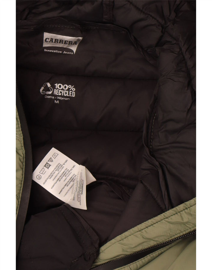Carrera Veste matelassée à capuche pour femme UK 14 Medium Kaki Polyamide