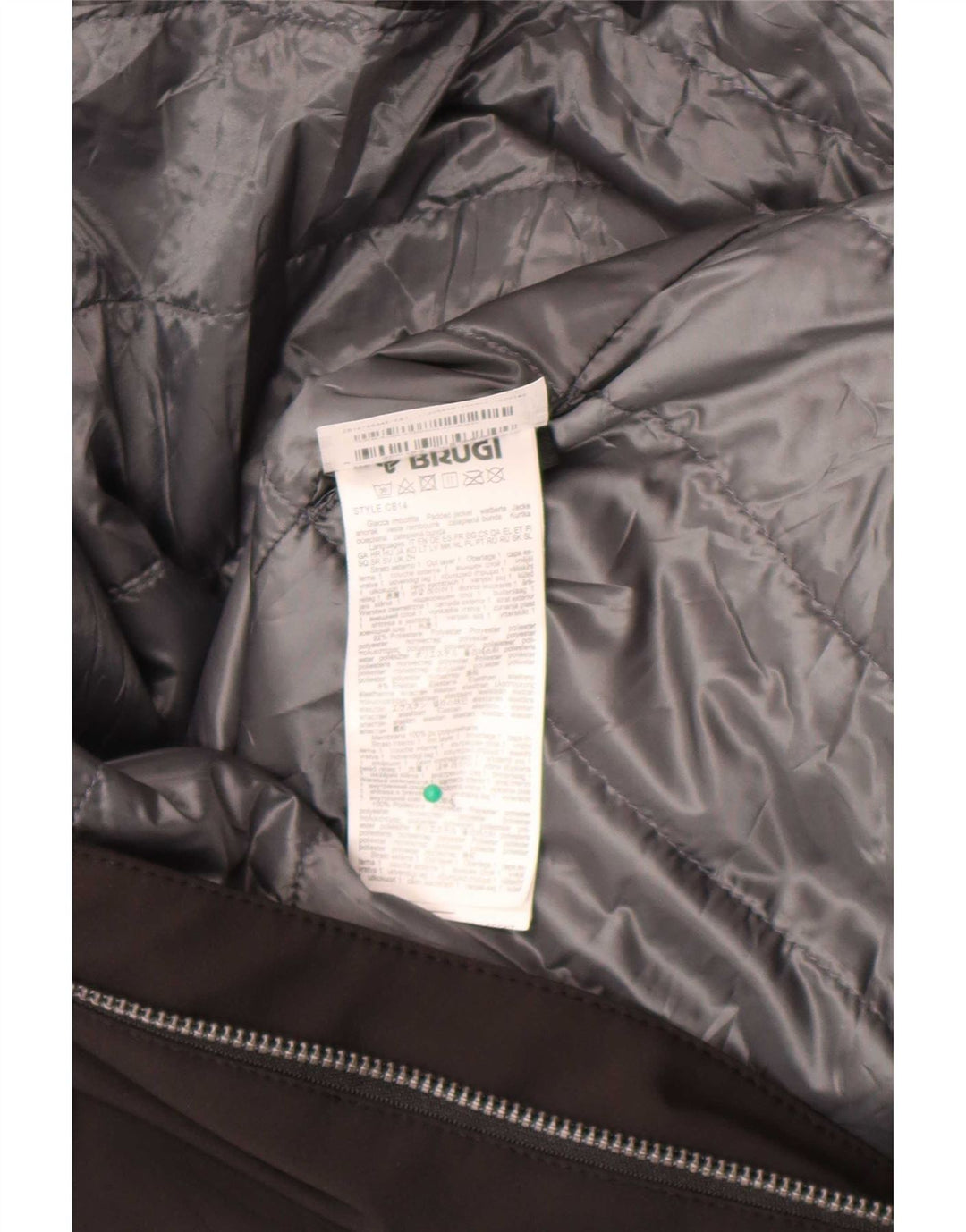 Brugi Veste matelassée à capuche pour homme UK 40 Large Noir Colorblock Polyester