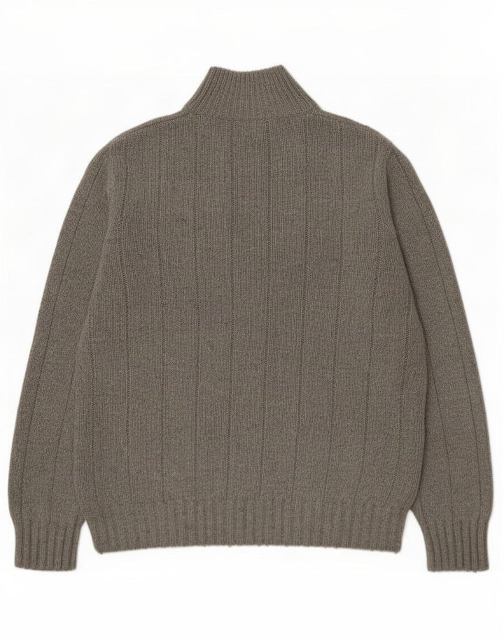 Marks & Spencer Pull Col Boutonné Homme Gris Moyen Viscose