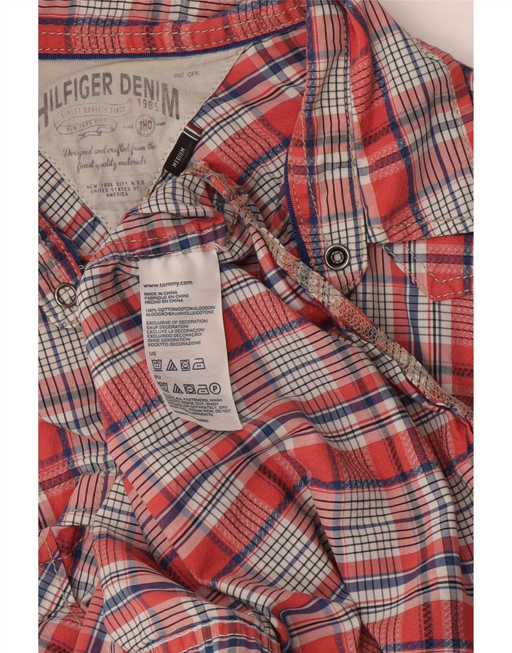 Hilfiger Denim Chemise Graphique Homme Rouge Moyen Carreaux Coton