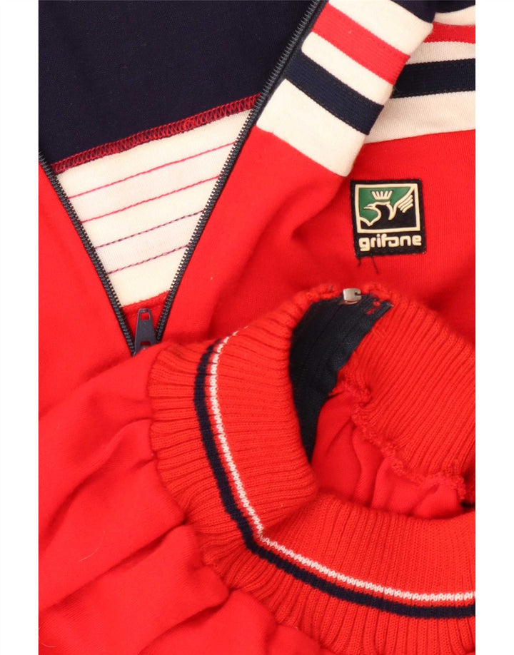 Grifone Cardigan entièrement zippé pour homme IT 50 Rouge moyen Acrylique colour block