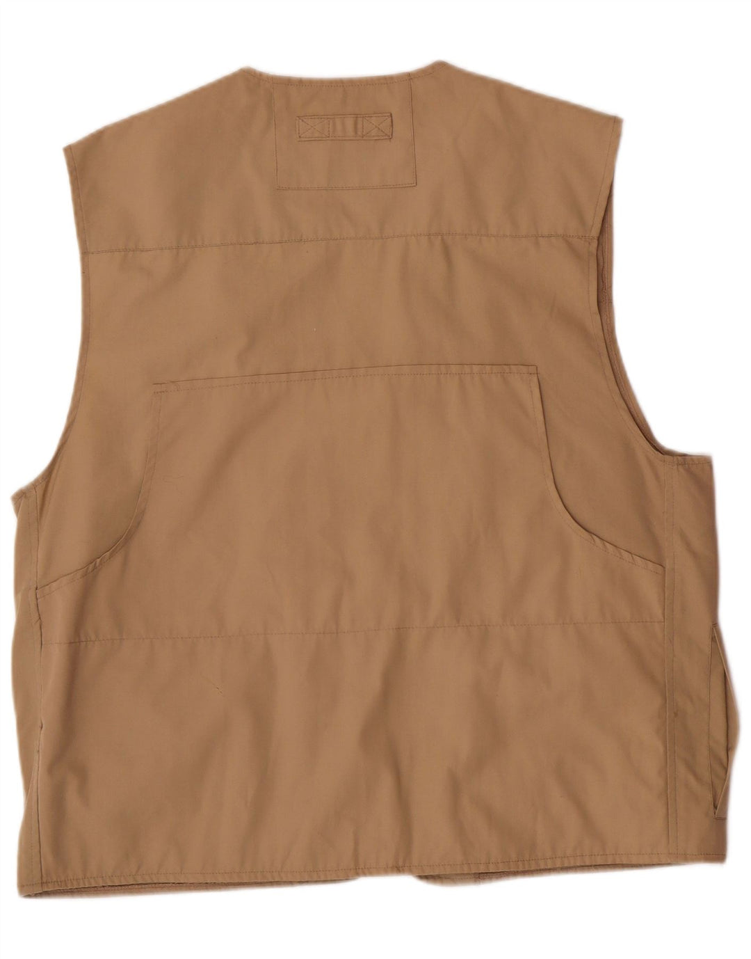 VINTAGE Gilet utilitaire homme UK 40 Grand Polyester Beige