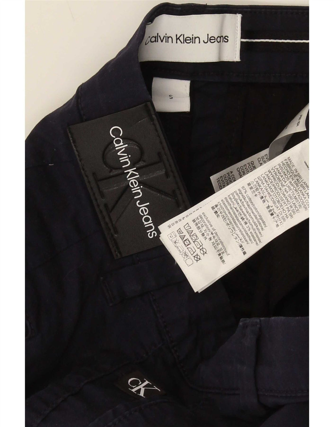 Calvin Klein Short Chino Homme Petit W30 Bleu Marine Coton