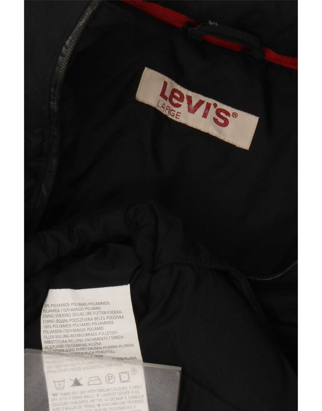 Levi's Gilet rembourré à capuche homme UK 40 Large Noir Polyamide