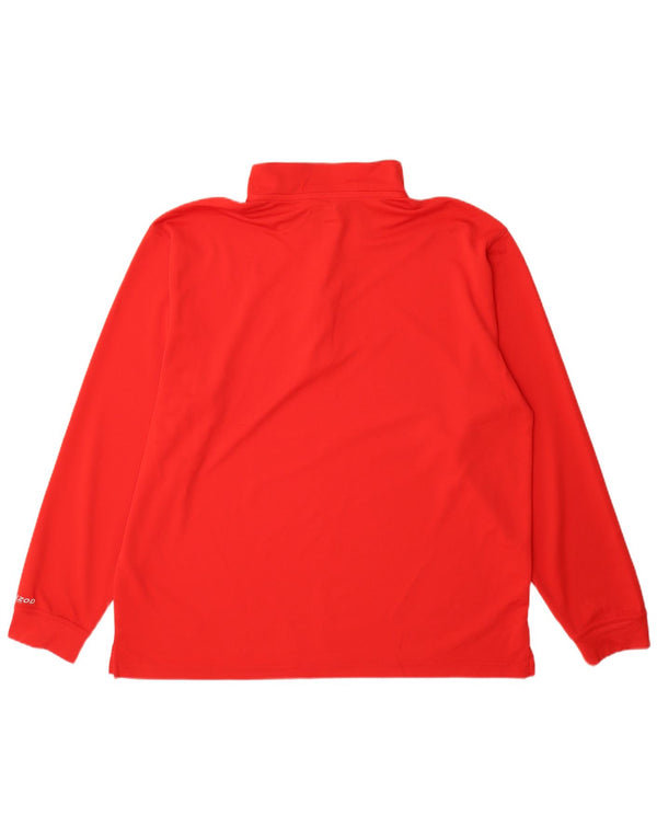 Izod Pull à col zippé pour homme - Haut de survêtement 2XL Rouge Polyester
