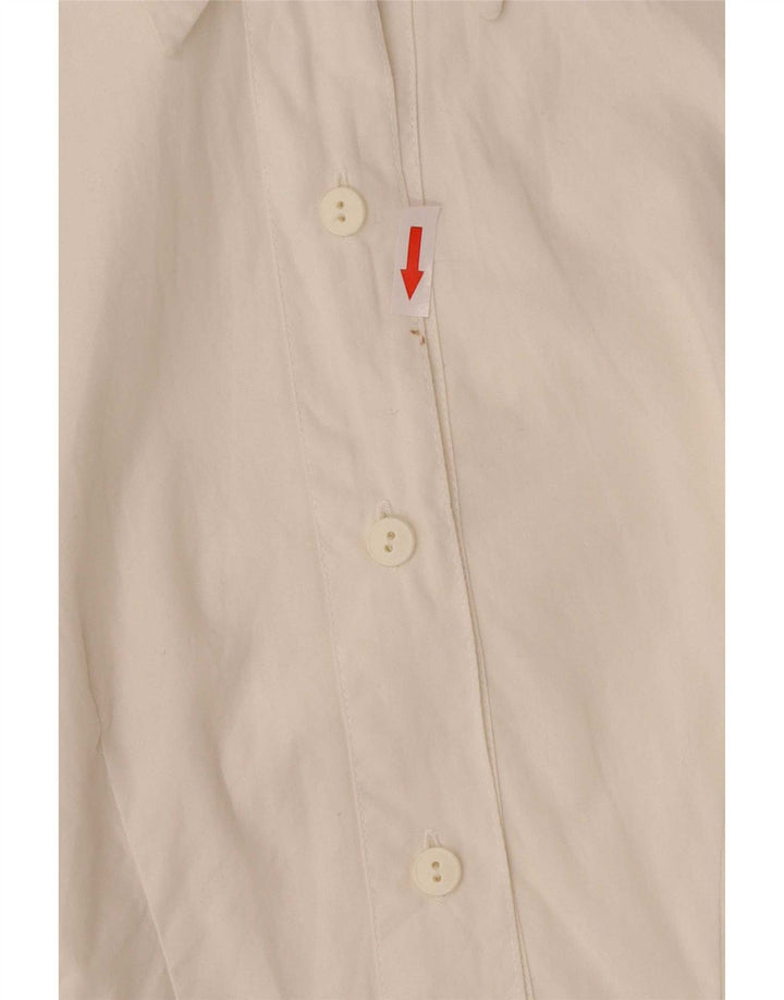 Avant Chemise à manches longues pour femme Coupe régulière UK 8 Petit Coton Blanc