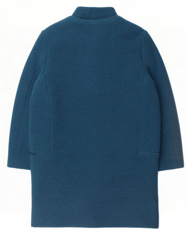 Zara Femme Pardessus UK 14 Medium Bleu Marine Polyester