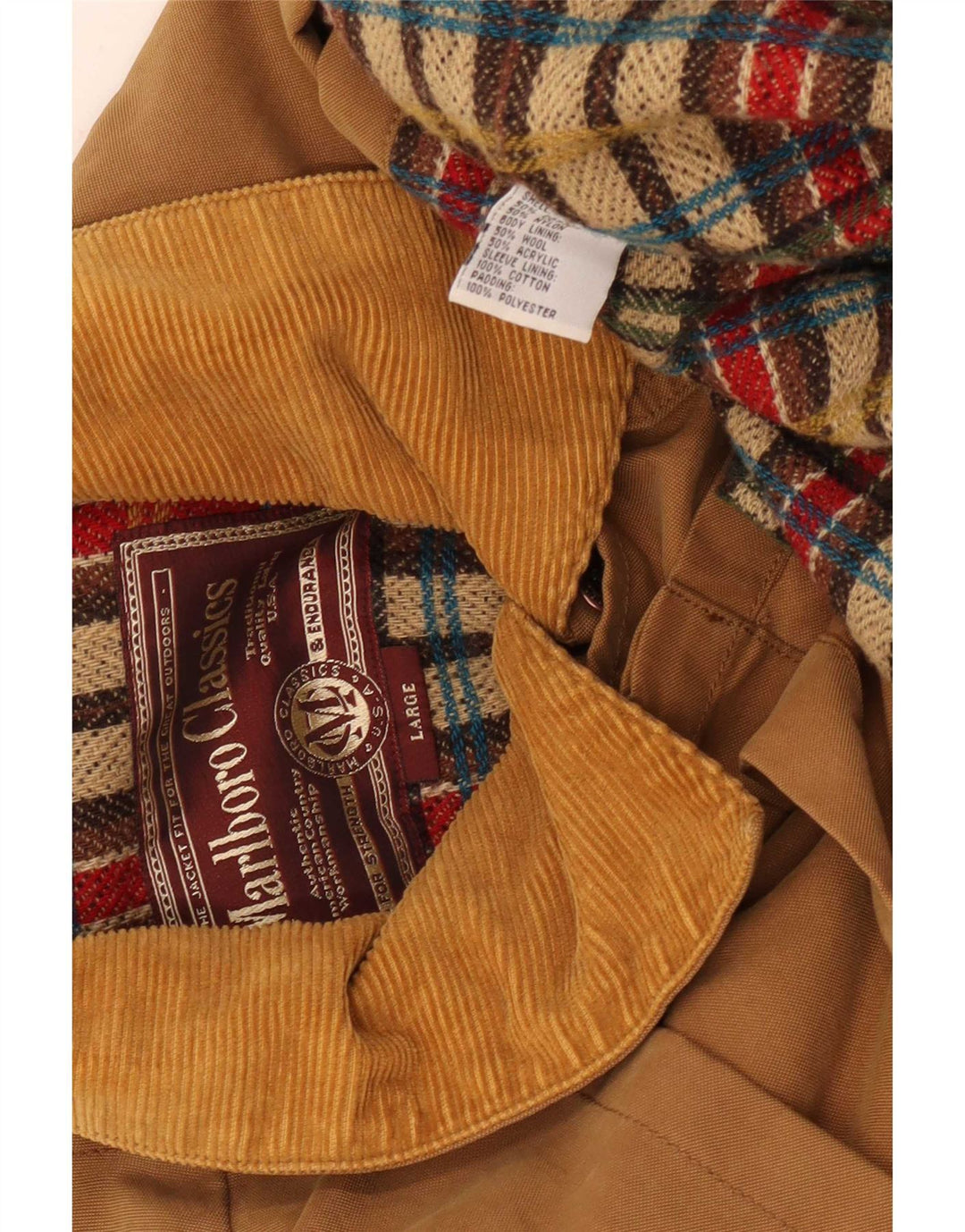 Marlboro Classics Manteau Capelet Homme UK 40 Grand Coton Beige