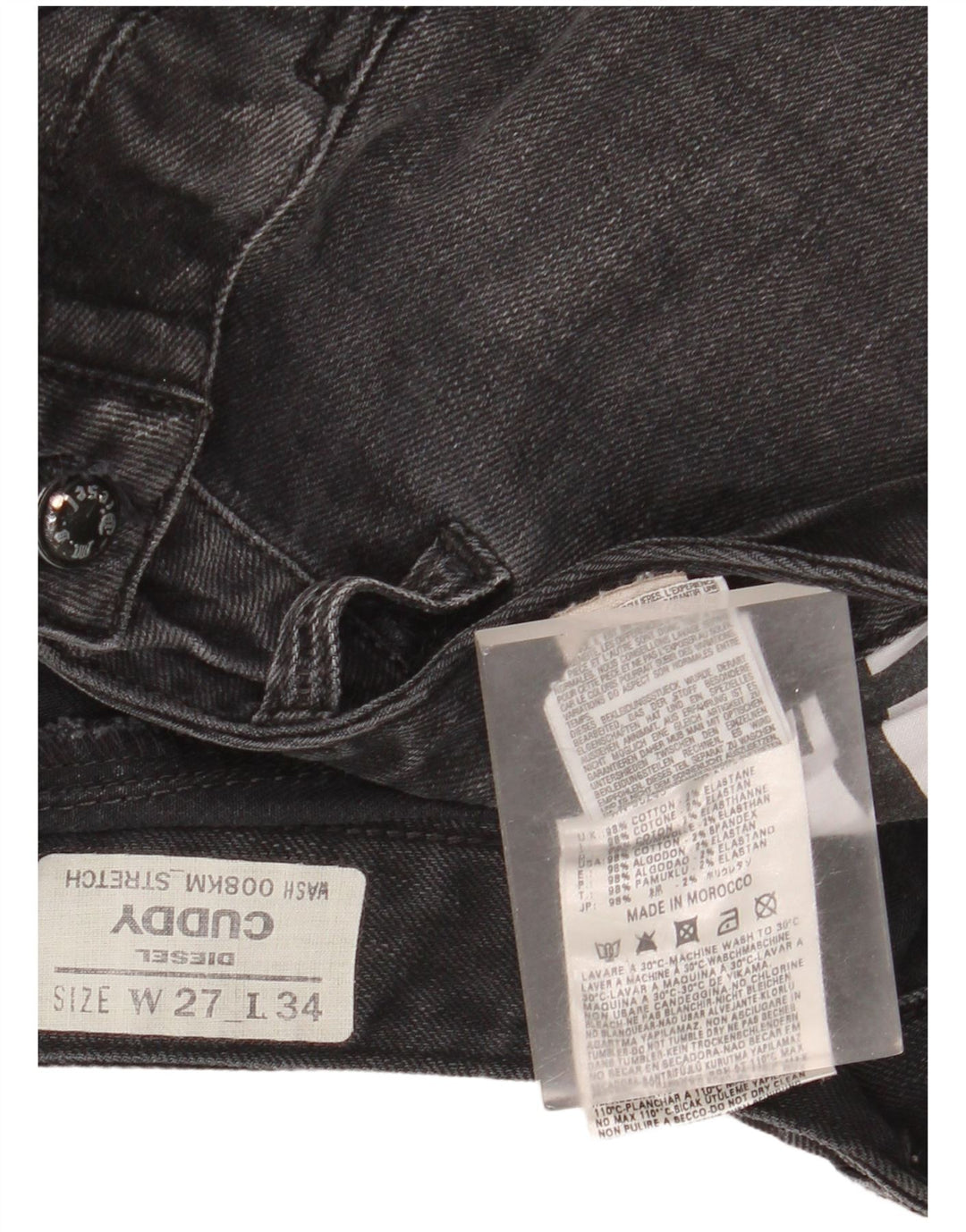 Diesel Jean Slim Cuddy Femme W27 L28 Coton Noir