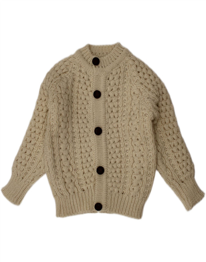 Cladyknit Pull Cardigan Garçon 3-4 ans Laine Beige