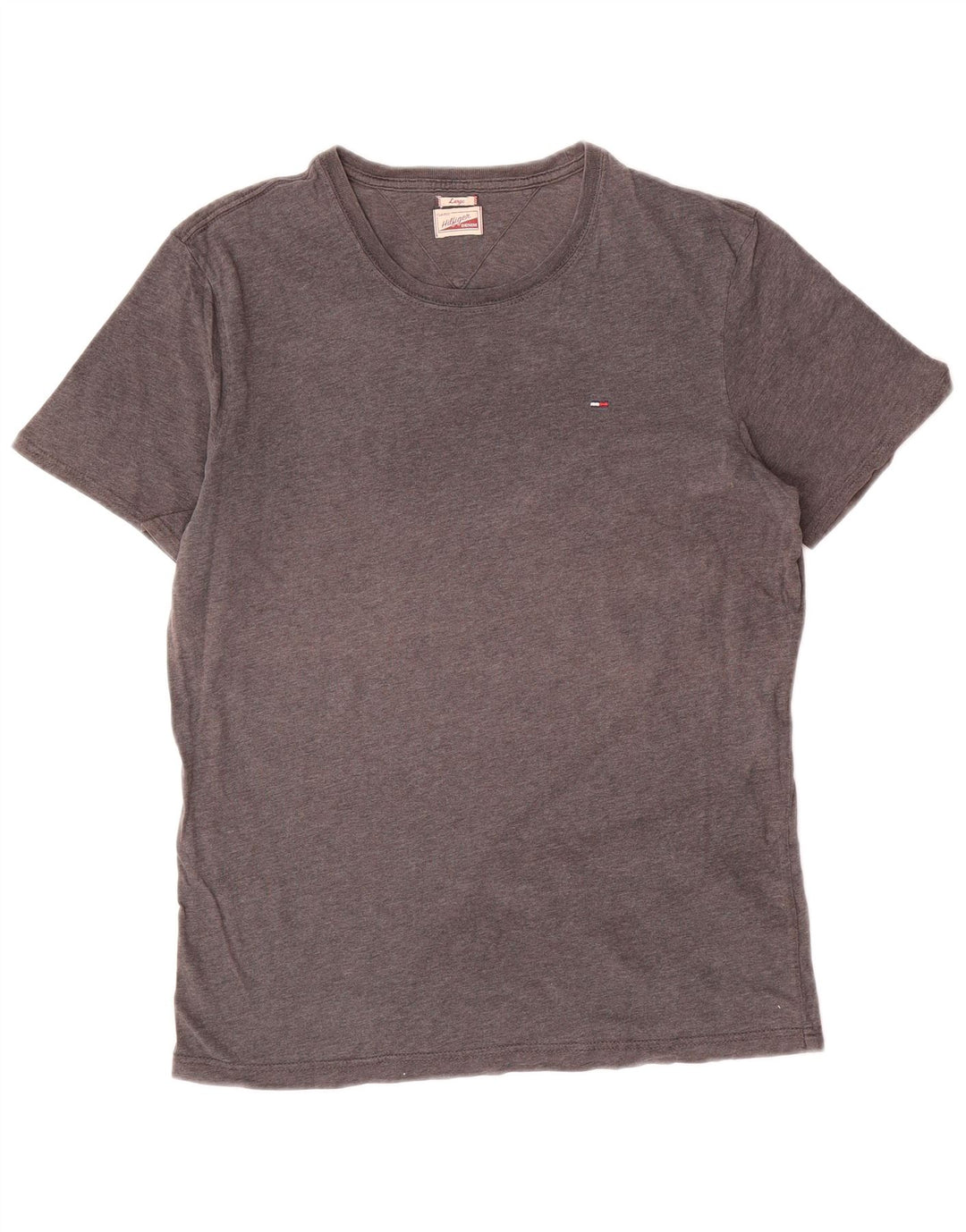 TOMMY HILFIGER Mens T-Shirt Top Large Grey Cotton