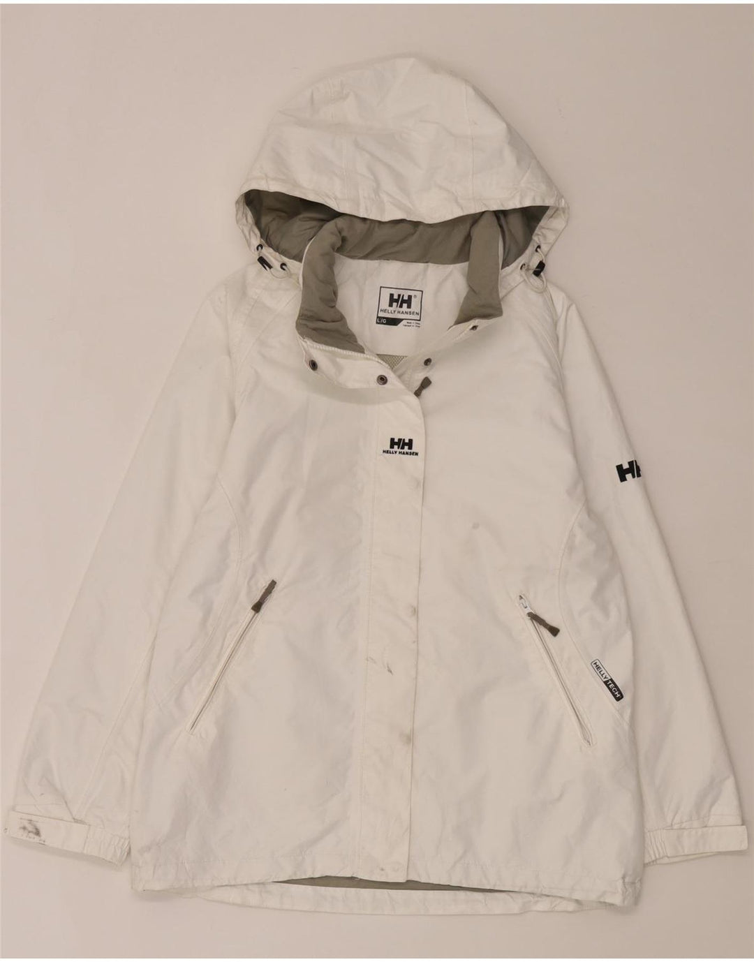 Helly Hansen Veste de pluie à capuche pour femme UK 16 Large Blanc Polyester