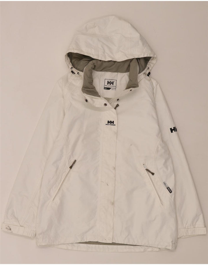 Helly Hansen Veste de pluie à capuche pour femme UK 16 Large Blanc Polyester