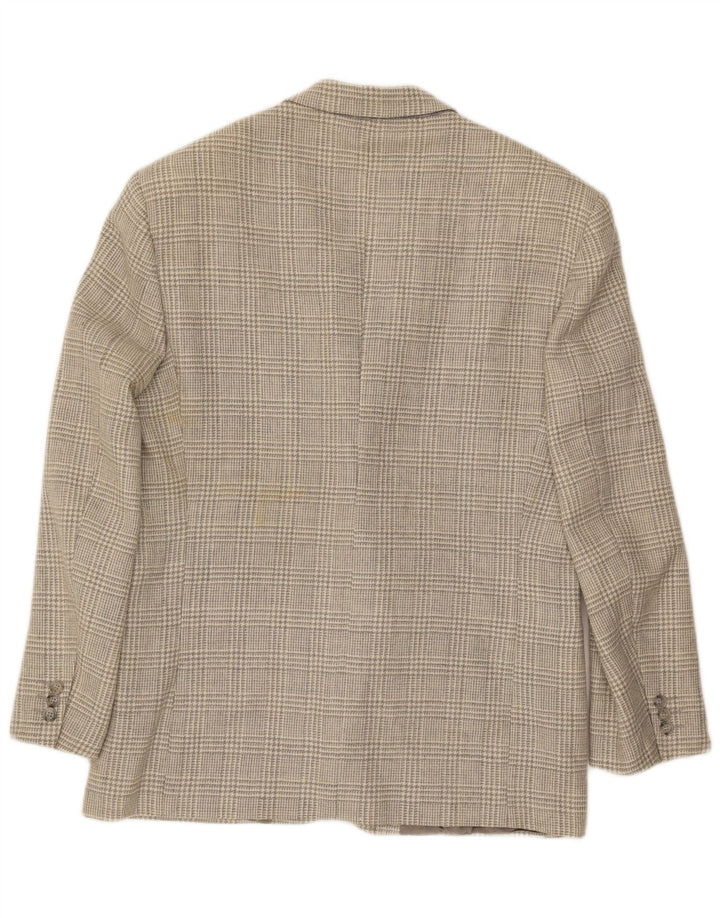 vintage Mens 2 Bouton Blazer Veste UK 40 Grand Pied-de-Poule Gris